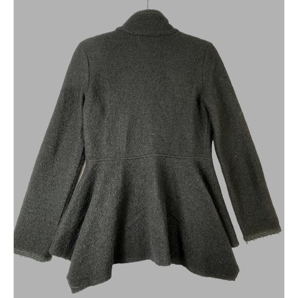 Cynthia Rowley Wool Peplum Coat Jacket Blazer Small Goth Punk Vampire Rock Hot - Picture 2 of 7